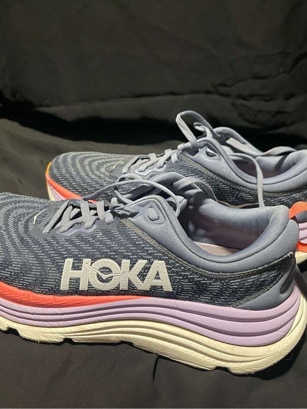 Hoka Women's Slate Blue Running Shoes with Coral Accents